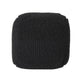 Alen Ottoman Cube Pouf, 21" Handcrafted Boho Dark Gray Knitted Cotton