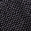 Alen Ottoman Cube Pouf, 21" Handcrafted Boho Dark Gray Knitted Cotton