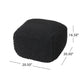 Alen Ottoman Cube Pouf, 21" Handcrafted Boho Dark Gray Knitted Cotton
