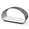 Outdoor Canopy Daybed, Gray Faux Rattan Frame with White Cushions