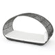 Outdoor Canopy Daybed, Gray Faux Rattan Frame with White Cushions