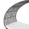 Outdoor Canopy Daybed, Gray Faux Rattan Frame with White Cushions