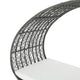 Outdoor Canopy Daybed, Gray Faux Rattan Frame with White Cushions