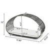 Outdoor Canopy Daybed, Gray Faux Rattan Frame with White Cushions