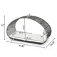 Outdoor Canopy Daybed, Gray Faux Rattan Frame with White Cushions