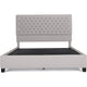 Amare Platform Queen Size Bed Button Tufted Light Gray Polyester BM324441