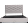 Amare Platform Queen Size Bed, Button Tufted Light Gray Polyester