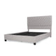 Amare Platform Queen Size Bed, Button Tufted Light Gray Polyester