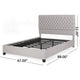 Amare Platform Queen Size Bed, Button Tufted Light Gray Polyester