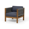 Outdoor Accent Chair Set of 2, Rope Weaving, Teak Brown Acacia Wood