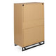 Tall Dresser Chest with 5 Drawers, Black Iron Base, Natural Brown Wood