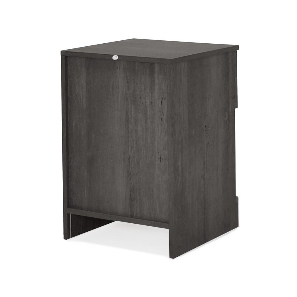 Vinie Nightstand with 1 Drawer and Shelf, Modern Taupe Gray Finish