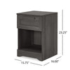 Vinie Nightstand with 1 Drawer and Shelf, Modern Taupe Gray Finish