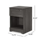 Vinie Nightstand with 1 Drawer and Shelf, Modern Taupe Gray Finish