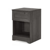 Vinie Nightstand with 1 Drawer and Shelf, Modern Taupe Gray Finish