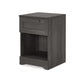 Vinie Nightstand with 1 Drawer and Shelf, Modern Taupe Gray Finish