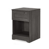 Vinie Nightstand with 1 Drawer and Shelf Modern Taupe Gray Finish BM324446