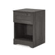 Vinie Nightstand with 1 Drawer and Shelf Modern Taupe Gray Finish BM324446