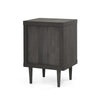 Minie Nightstand with 1 Drawer, Shelf, Rubberwood Legs, Modern Gray