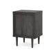 Minie Nightstand with 1 Drawer, Shelf, Rubberwood Legs, Modern Gray