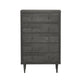 Minie Tall Dresser Chest 5 Drawers Rubberwood Legs Modern Gray BM324448