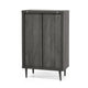 Minie Tall Dresser Chest, 5 Drawers, Rubberwood Legs, Modern Gray