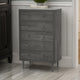 Minie Tall Dresser Chest, 5 Drawers, Rubberwood Legs, Modern Gray