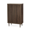 Minie Tall Dresser Chest, 5 Drawers, Rubberwood, Modern Walnut Brown