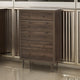Minie Tall Dresser Chest, 5 Drawers, Rubberwood, Modern Walnut Brown