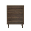 Minie Dresser Chest with 4 Drawers, Rubberwood Legs, Walnut Brown