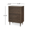 Minie Dresser Chest with 4 Drawers, Rubberwood Legs, Walnut Brown