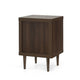 Minie Nightstand with 1 Drawer Shelf Modern White and Walnut Brown BM324451