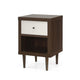 Minie Nightstand with 1 Drawer Shelf Modern White and Walnut Brown BM324451