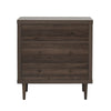 Minie Nightstand with 3 Drawers, Rubberwood Legs, Walnut Brown Wood