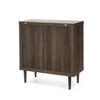 Minie Nightstand with 3 Drawers, Rubberwood Legs, Walnut Brown Wood