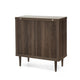 Minie Nightstand with 3 Drawers, Rubberwood Legs, Walnut Brown Wood