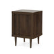Minie Nightstand with 2 Drawers Shelf Rubberwood Legs Walnut Brown