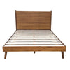 Ozzy Queen Size Bed Panel Headboard Design Rich Brown Acacia Wood
