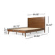 Ozzy Queen Size Bed, Panel Headboard Design, Rich Brown Acacia Wood