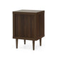 Minie Nightstand with 1 Drawer, Shelf, Rubberwood Legs, Walnut Brown