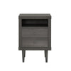 Minie Nightstand with 2 Drawers Shelf Rubberwood Legs Dark Gray