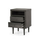 Minie Nightstand with 2 Drawers Shelf Rubberwood Legs Dark Gray