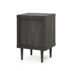 Minie Nightstand with 2 Drawers, Shelf, Rubberwood Legs, Dark Gray