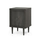 Minie Nightstand with 2 Drawers, Shelf, Rubberwood Legs, Dark Gray
