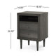 Minie Nightstand with 2 Drawers Shelf Rubberwood Legs Dark Gray