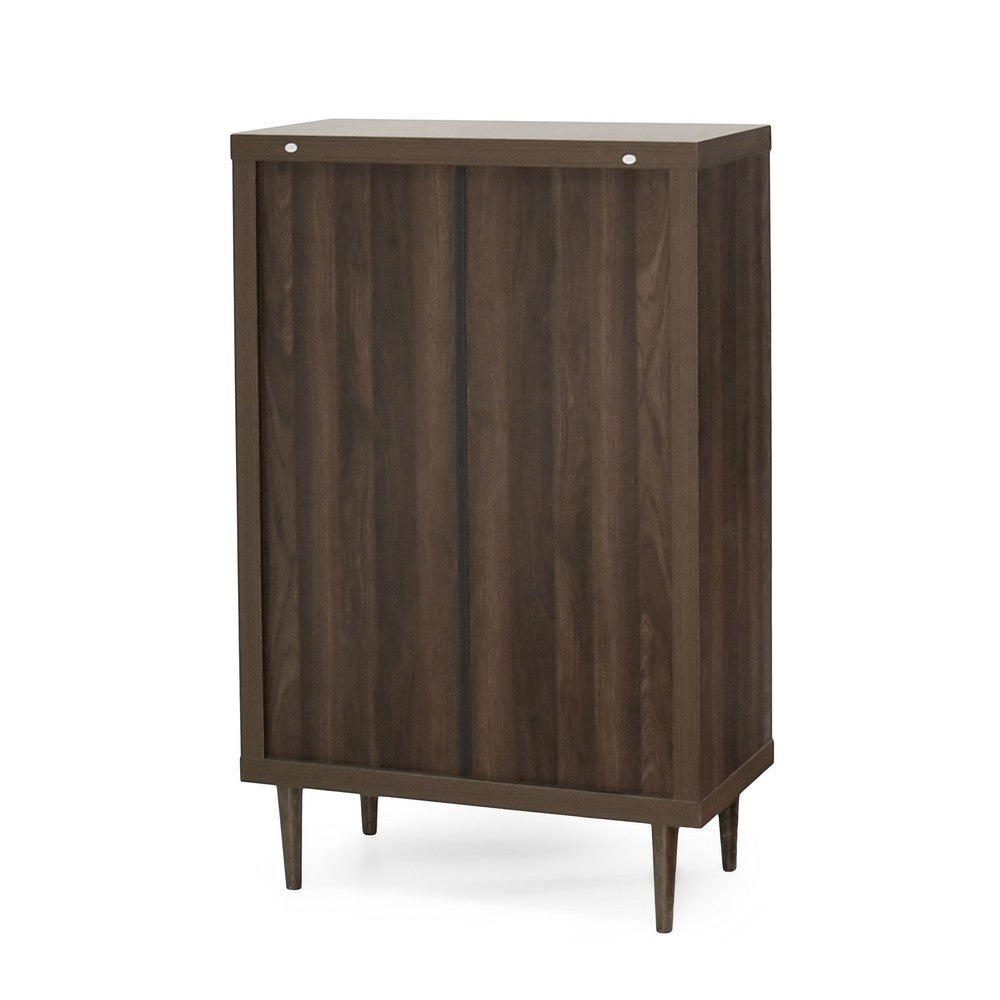 Minie Tall Dresser Chest, 4 Drawers, Rubberwood White, Walnut Brown