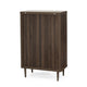 Minie Tall Dresser Chest, 4 Drawers, Rubberwood White, Walnut Brown