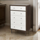 Minie Tall Dresser Chest, 4 Drawers, Rubberwood White, Walnut Brown