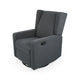 Glider Recliner Chair with Swivel, Birch Wood and Charcoal Gray Fabric