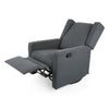 Glider Recliner Chair with Swivel, Birch Wood and Charcoal Gray Fabric